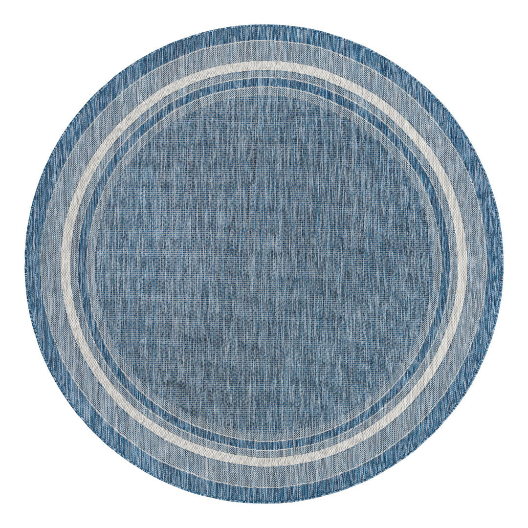 Swanee Blue Indoor / Outdoor Area Rug Arlmont & Co. Rug Size: Round 7'10"