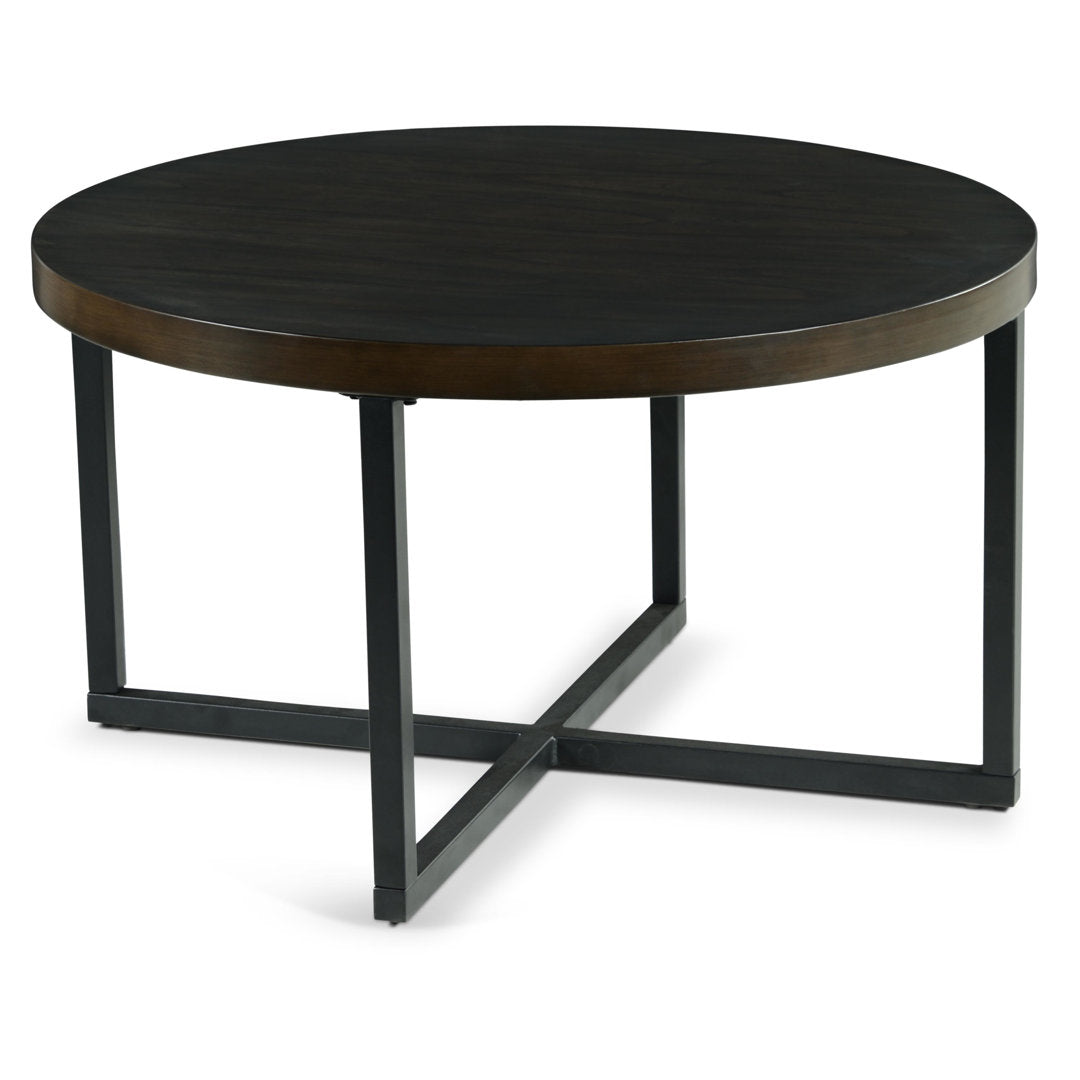 Appio 36" Round Coffee Table with 4 Stools Wade Logan® Table Top Color: Dark Brown Wood
