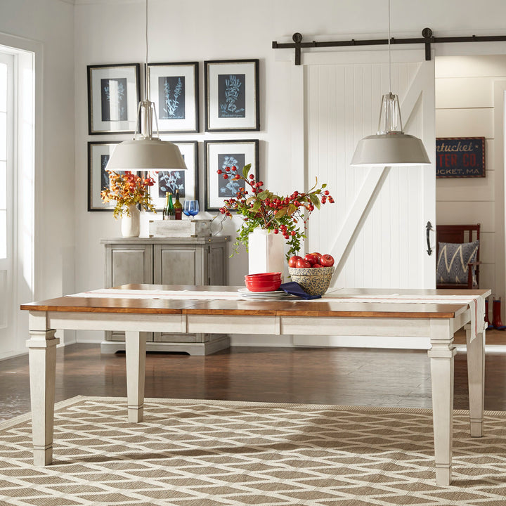 Alyra Extendable Solid Oak Dining Table Lark Manor™ Base Color: Antique White