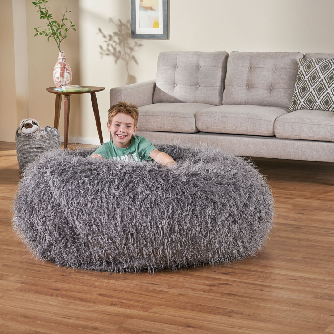 Large Classic Bean Bag Mercer41 Fabric: Gray Polyester