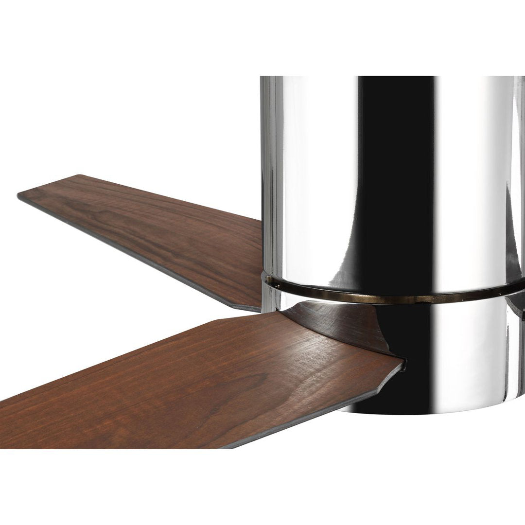 Goren 56" 3 - Blade LED Flush Mount Ceiling Fan with Remote Control and Light Kit Included AllModern Finish: Polished Chrome with Black/Walnut Blades