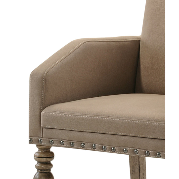 Dasher Upholstered Arm Chair in Brown (Set of 2) One Allium Way®
