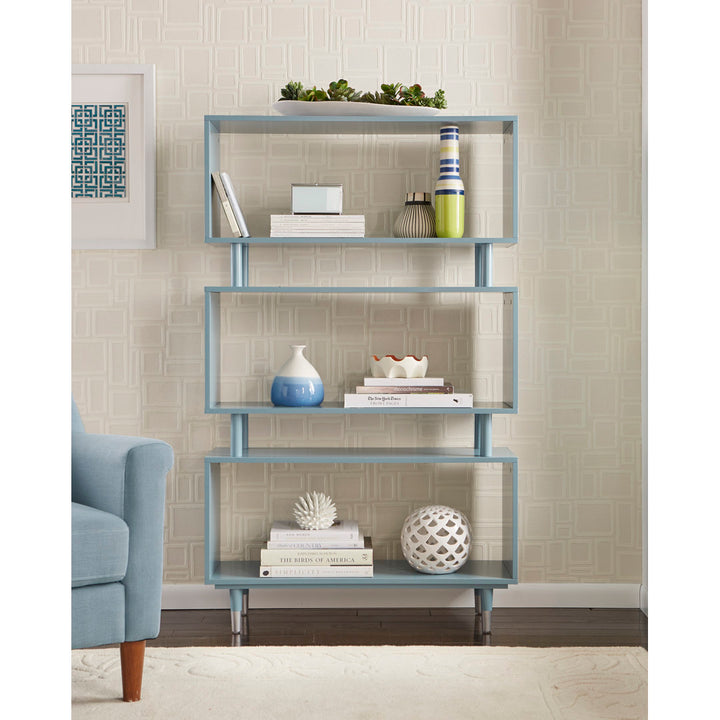 Camylle Standard Bookcase Everly Quinn Color: Antique Blue/Silver