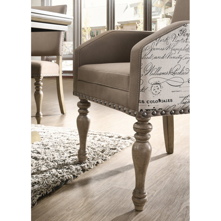 Dasher Upholstered Arm Chair in Brown (Set of 2) One Allium Way®