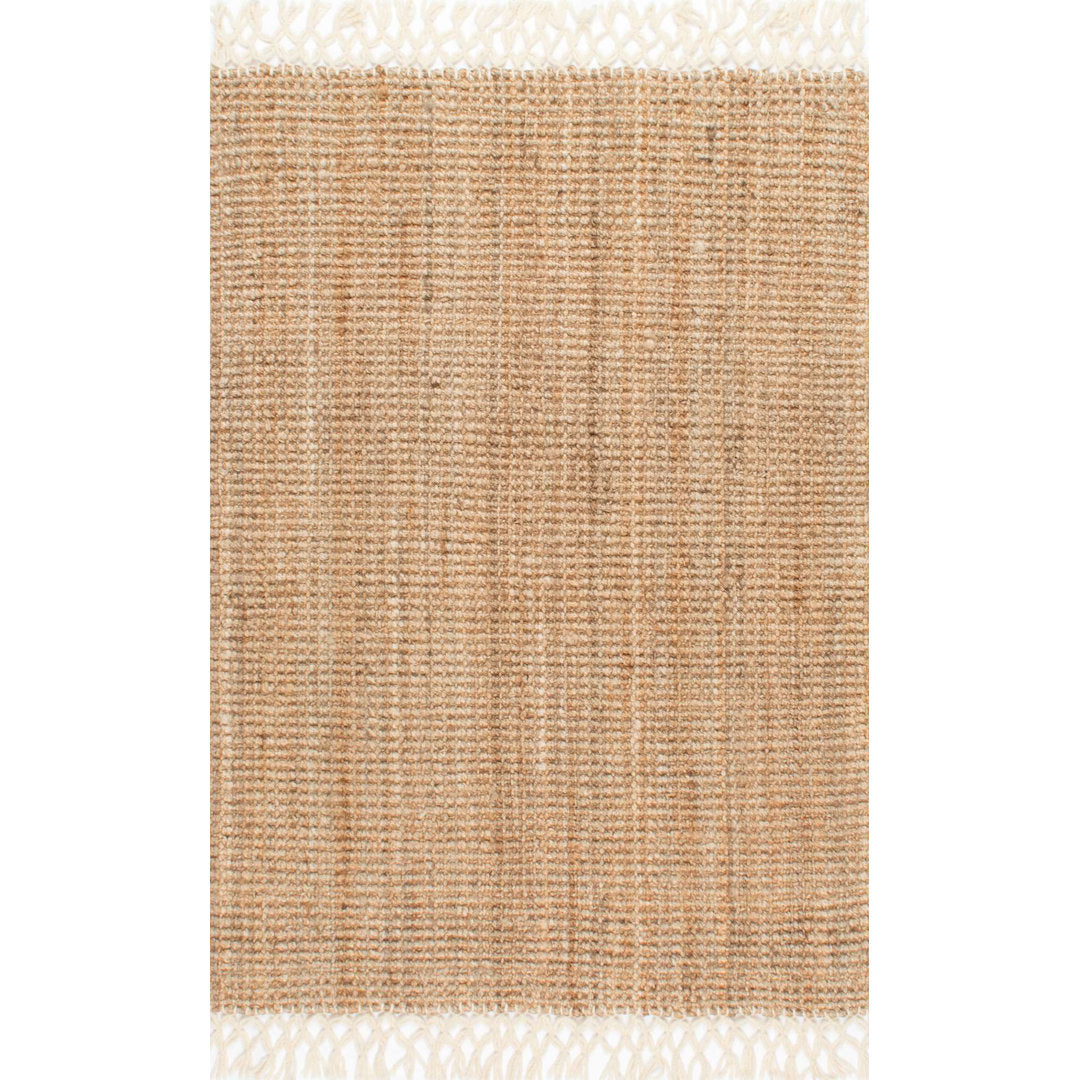 Werts Handmade Tufted Farmhouse Jute Tasseled Brown Rug Bay Isle Home™ Rug Size: Rectangle 9' x 12'