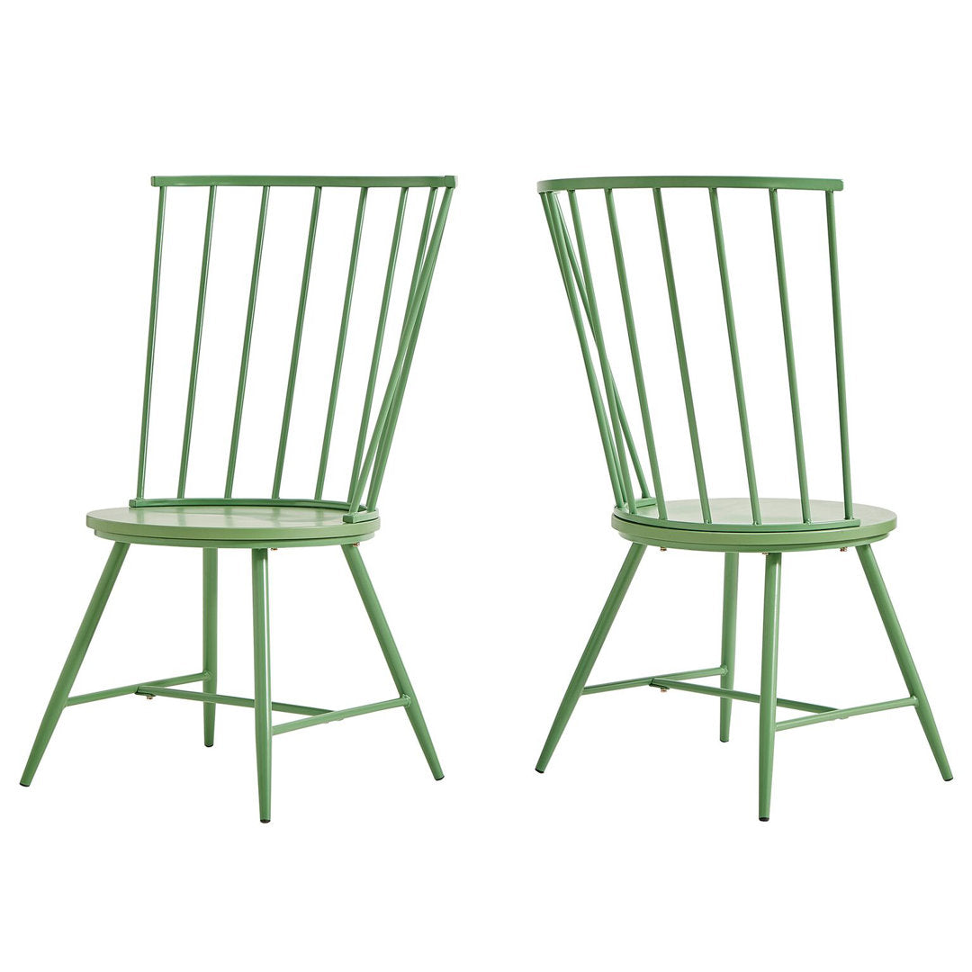 Kennamer Metal Slat Back Side Chair (Set of 2) Laurel Foundry Modern Farmhouse® Color: Green Meadow