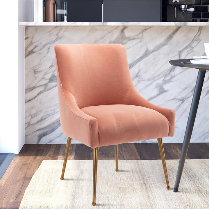 Surles Velvet Side Chair Everly Quinn Upholstery Color: Pink