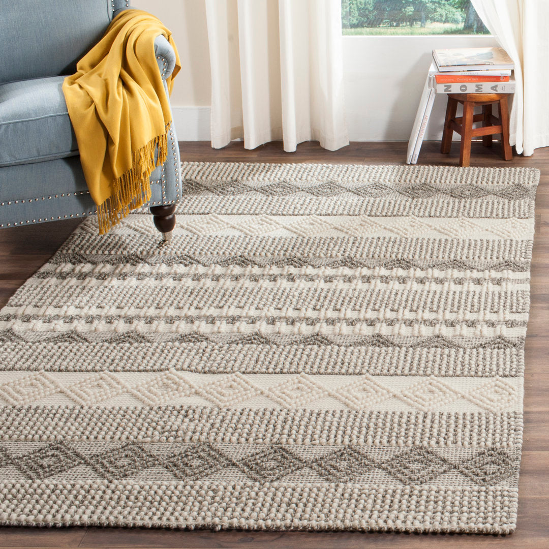 Jacques Hand Woven 60% Wool And 40% Cotton Striped Rug Union Rustic Rug Size: Rectangle 10' x 14'