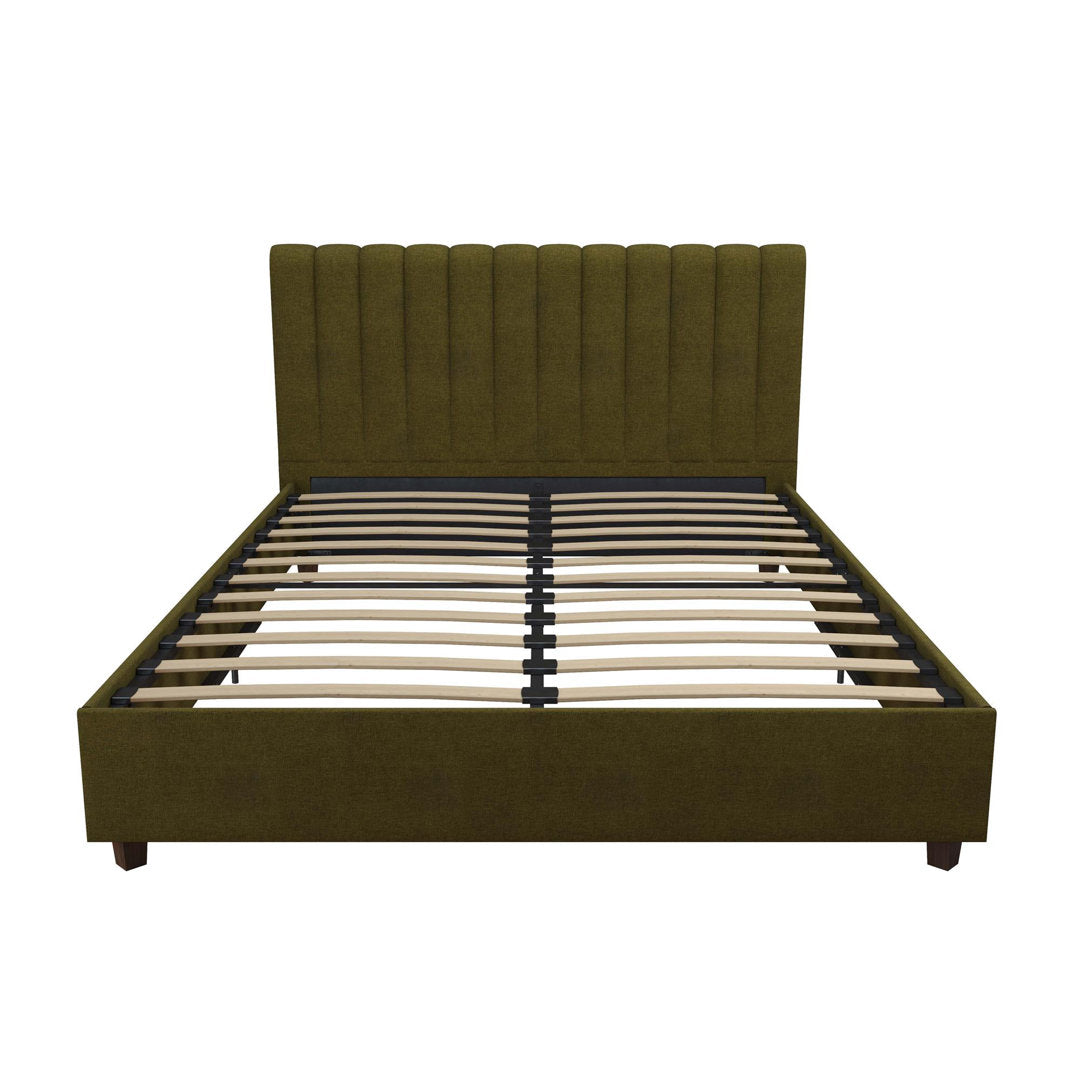 Brittany Tufted Upholstered Platform Bed Novogratz Color: Green Size: Queen