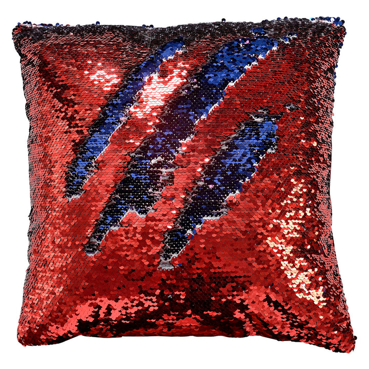 Mermaid Sequin Pillow Cover Urbanest Color: Red/Blue Size: 14" x 14"