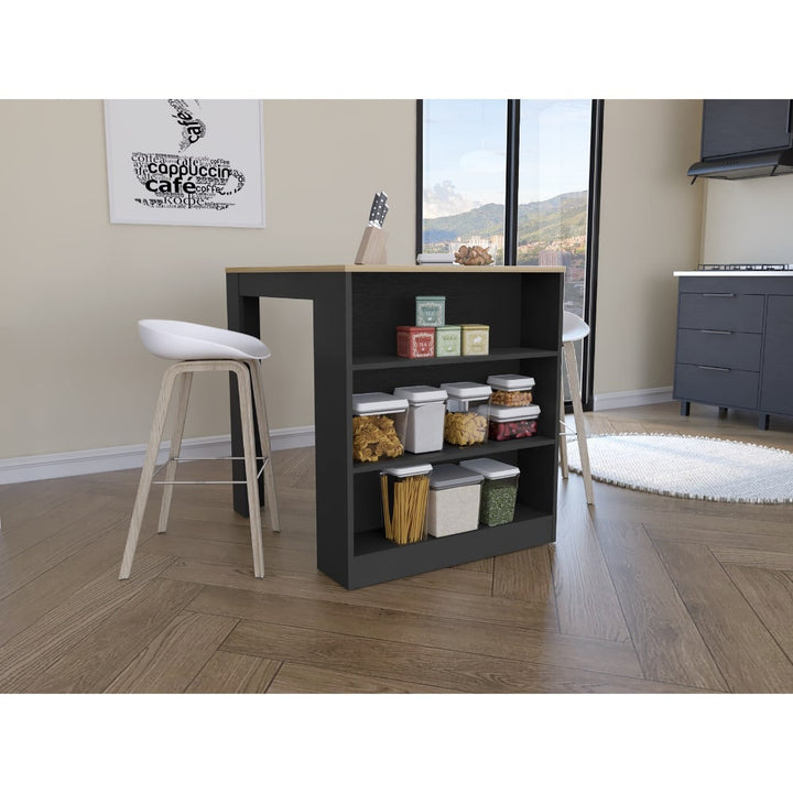 Tanna 36" Kitchen Counter Island Red Barrel Studio® Base Finish: Black Wengue