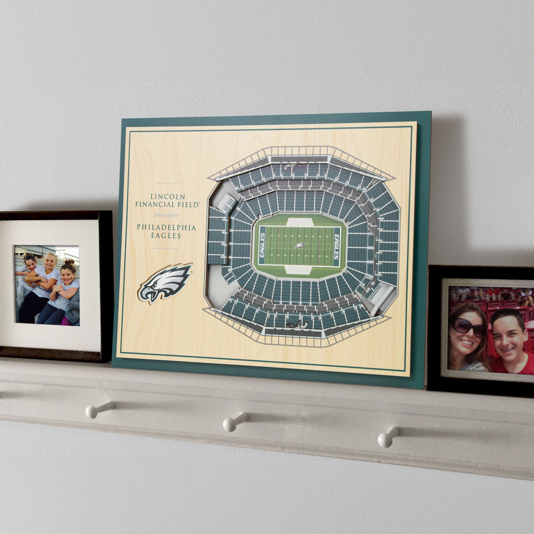 NFL 5-Layer Stadiumview Wall Art YouTheFan Color: Teal NFL Team: Philadelphia Eagles