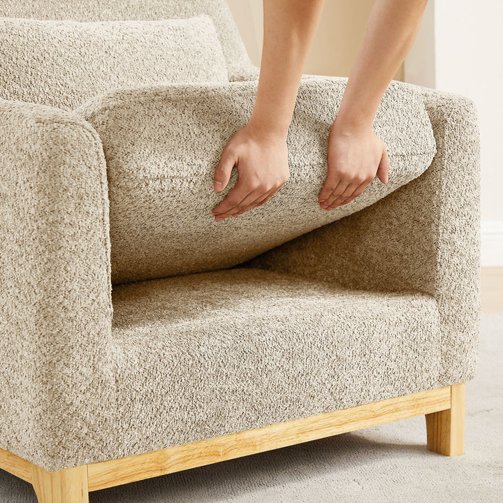 Jazmere 31.5" Armchair Mercer41 Leg Color: Natural Fabric: Camel Boucle