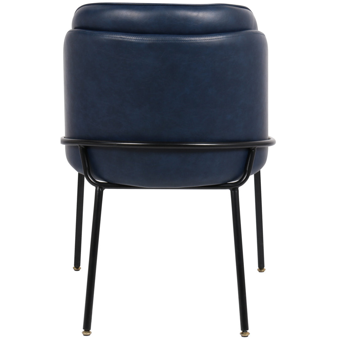 Philpott Faux Leather Dining Chair, Set Of 2 (Set of 2) Trent Austin Design® Upholstery Color: Navy