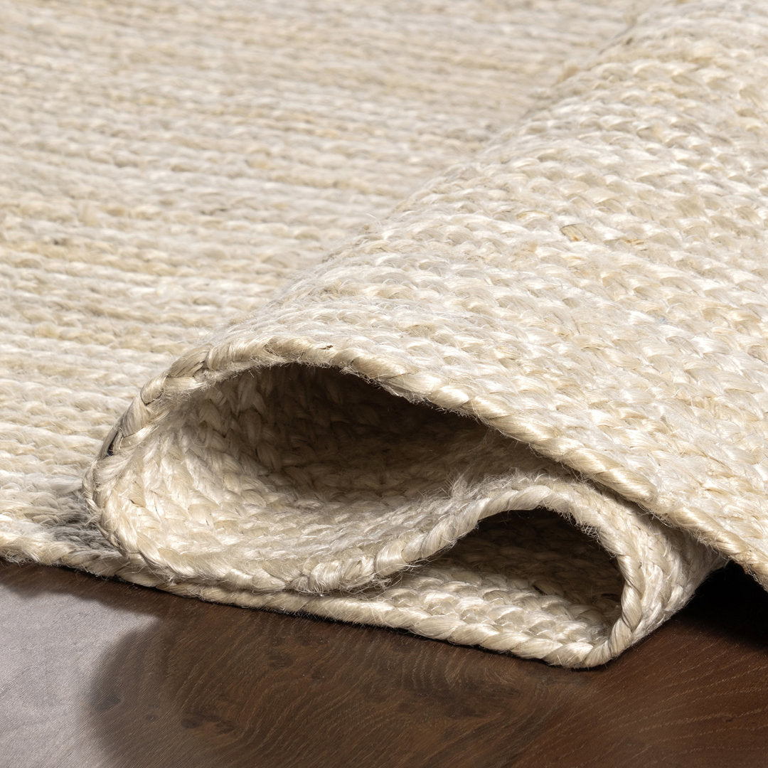 Cruise Handmade Braided Jute Area Rug in Off White Highland Dunes Rug Size: Square 5'