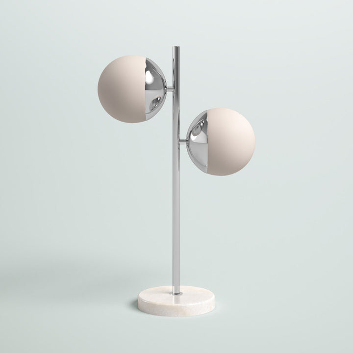 Yearby 23" Table Lamp Mercury Row® Base Color: Chrome, Shade Color: Frosted White