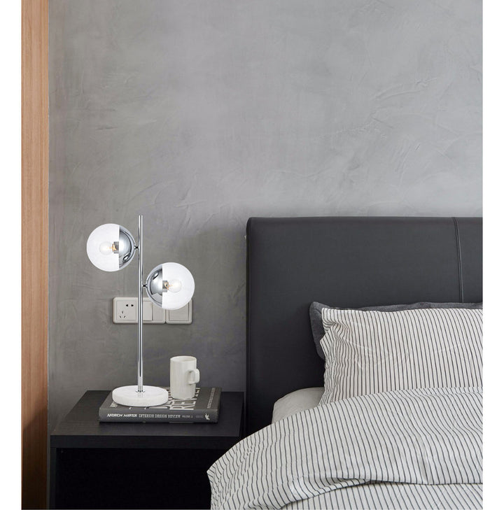 Yearby 23" Table Lamp Mercury Row® Shade Color: Clear, Base Color: Chrome