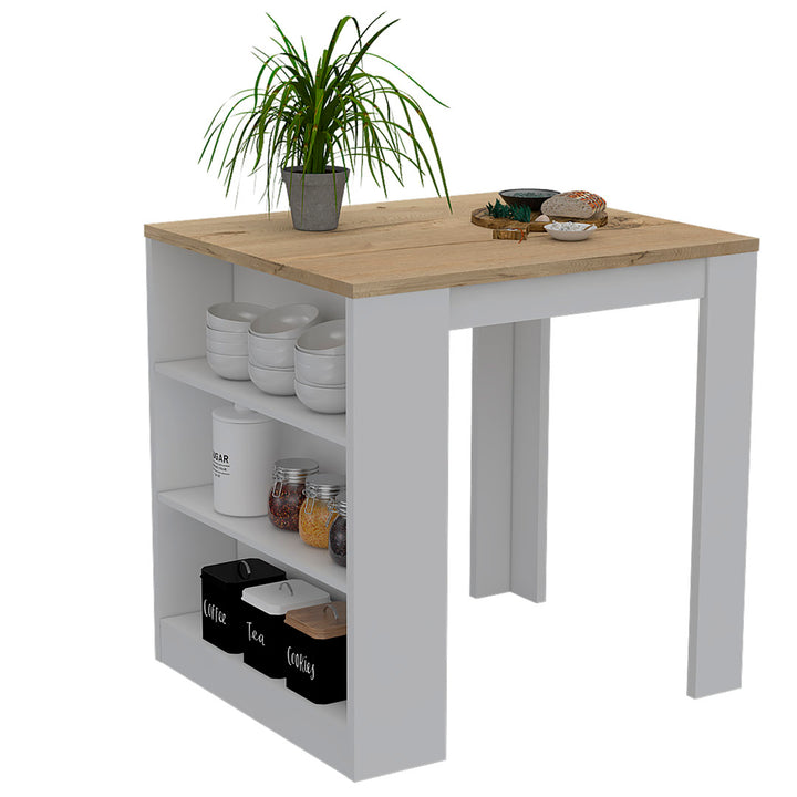 Tanna 36" Kitchen Counter Island Red Barrel Studio® Base Finish: White