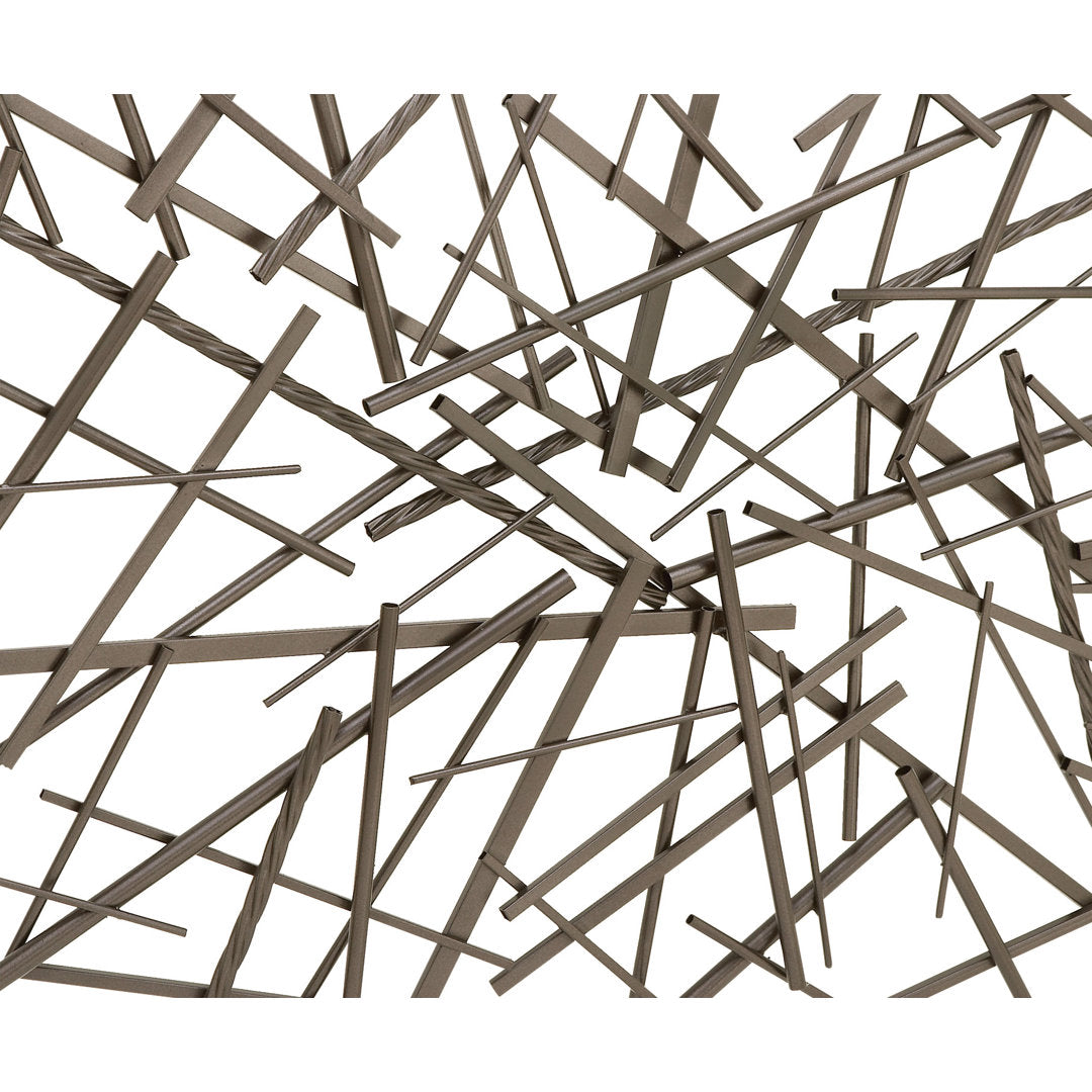 Black Metal Overlapping Lines Geometric Home Wall Decor Mercury Row®