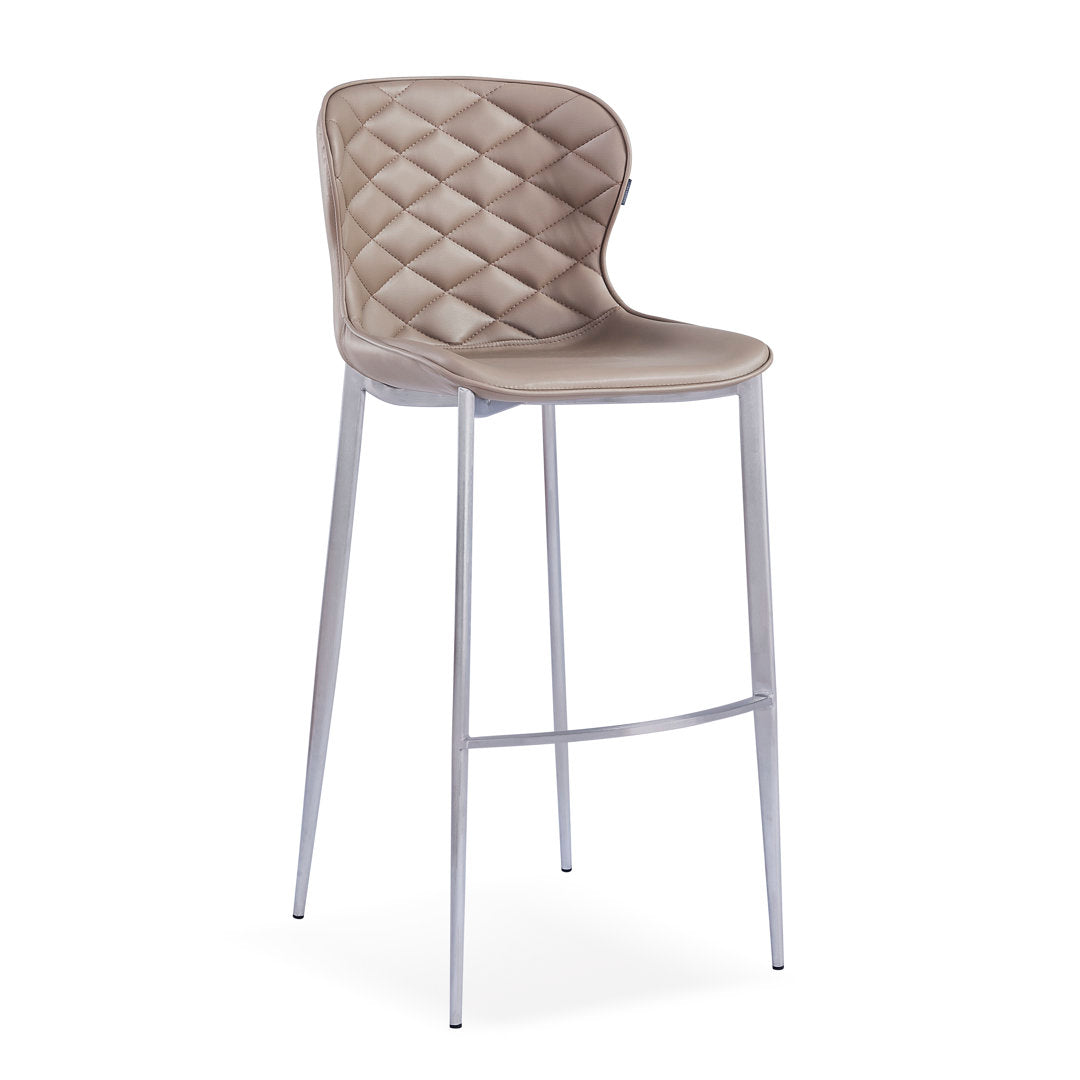 Albert Upholstered Bar & Counter Stool Upper Square™ Upholstery Color: Taupe, Base Color: Stainless Steel Seat Height: Counter Stool (24” Seat Height)