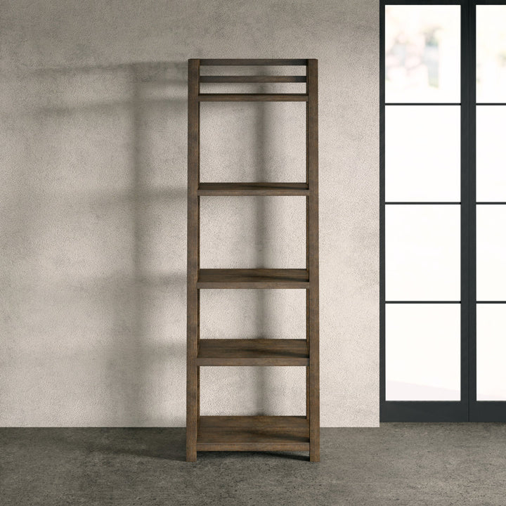 Bridgnorth 72" H x 24" W Solid Wood Ladder Bookcase Greyleigh™ Color: Brushed Acacia