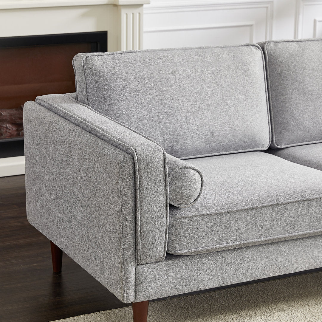 Isaak 105" Wide Symmetrical Corner Etta Avenue™ Fabric: Gray Linen