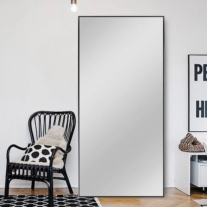 Kinkaid Metal Framed Full Length Hanging Mirror Wrought Studio™ Size: 71" x 34" Finish: Black