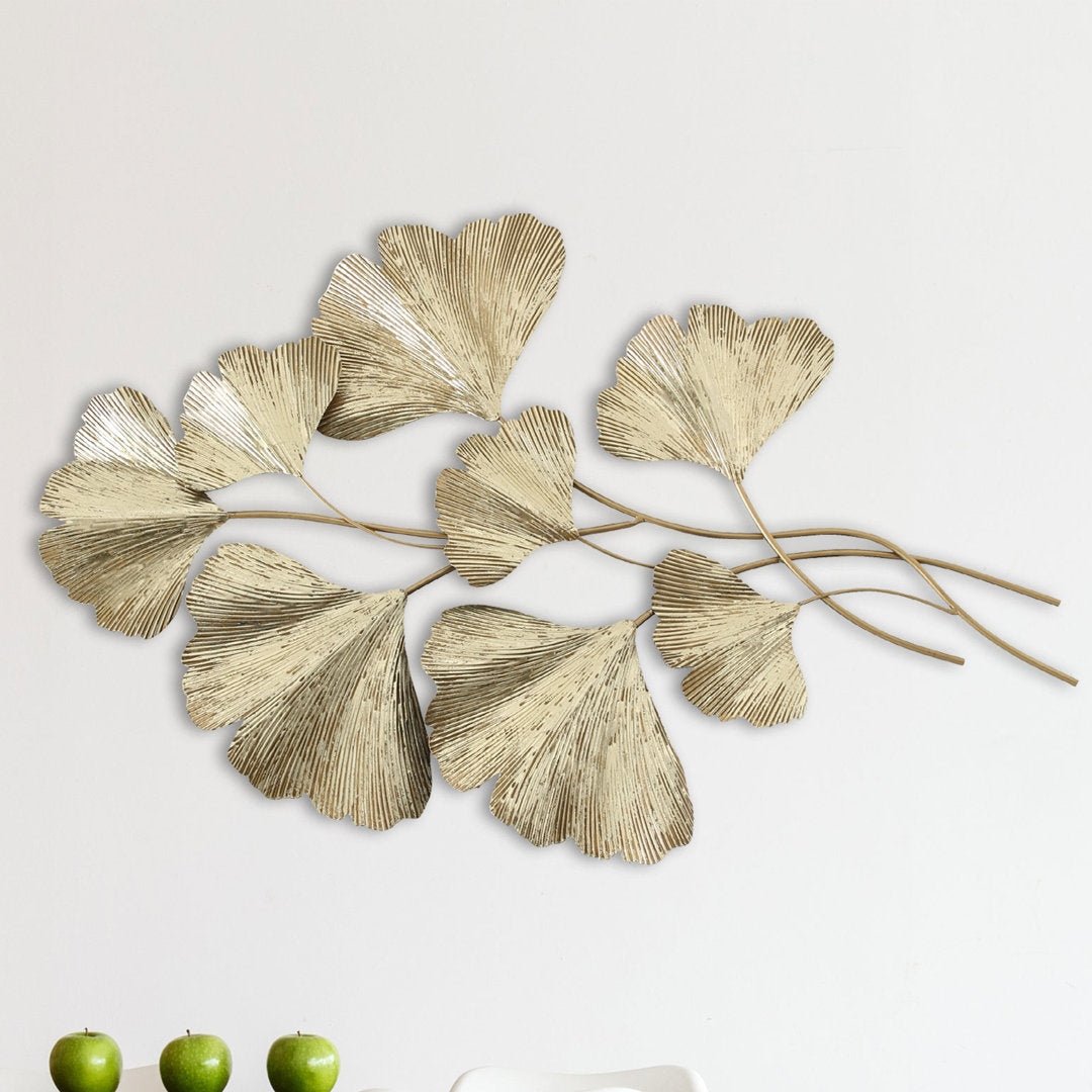 Ginko Leaves Bouquet Wall Décor Everly Quinn