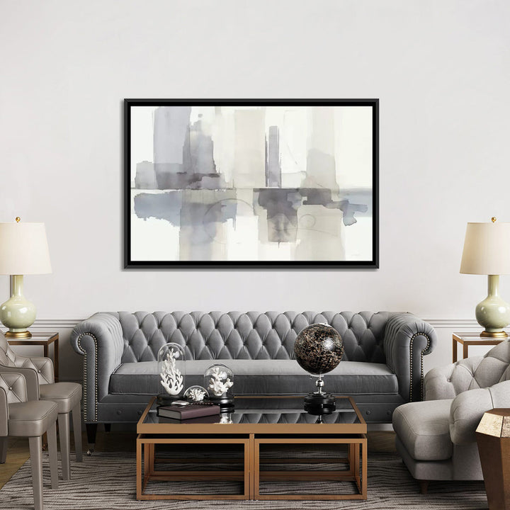 Country Meadow Landscape Neutral by Cynthia Coulter - Wrapped Canvas Painting Print East Urban Home Size: 40" H x 60" W x 1.5" D Format: Black Framed Canvas