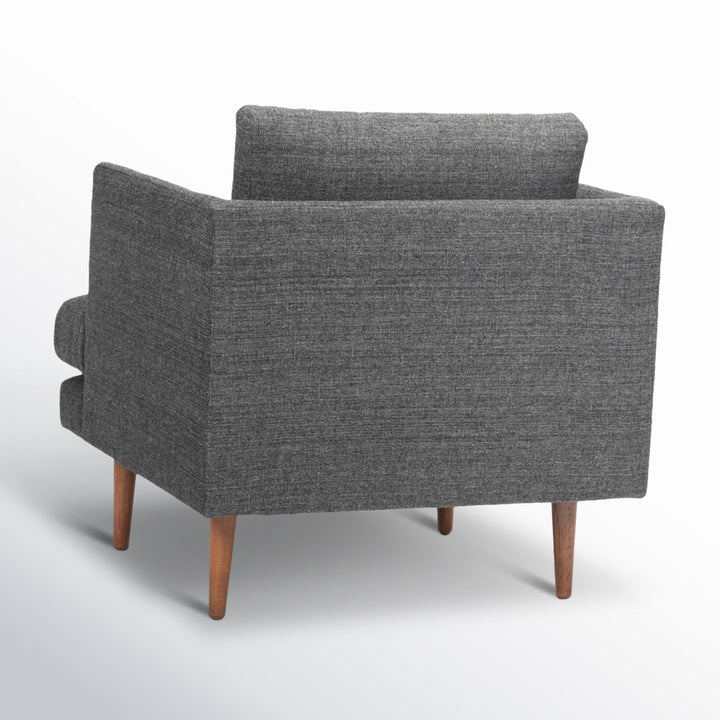 Miller Upholstered Armchair AllModern Fabric: Venga Antrazite Performance Basketweave