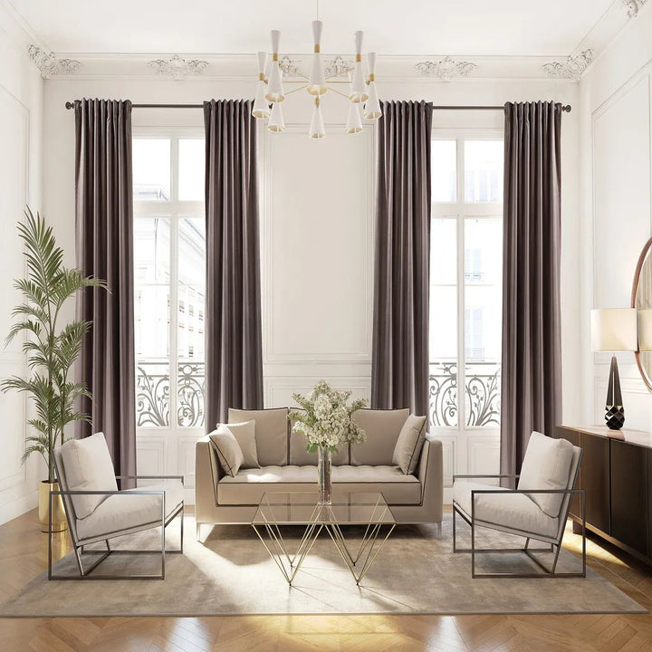 Matte Velvet Extra wide x Extra Long Custom Made Decorative Single Panel Lilijan Home & Curtain Curtain Color: 18 Rose Taupe Size per Panel: 100" W x 216" L