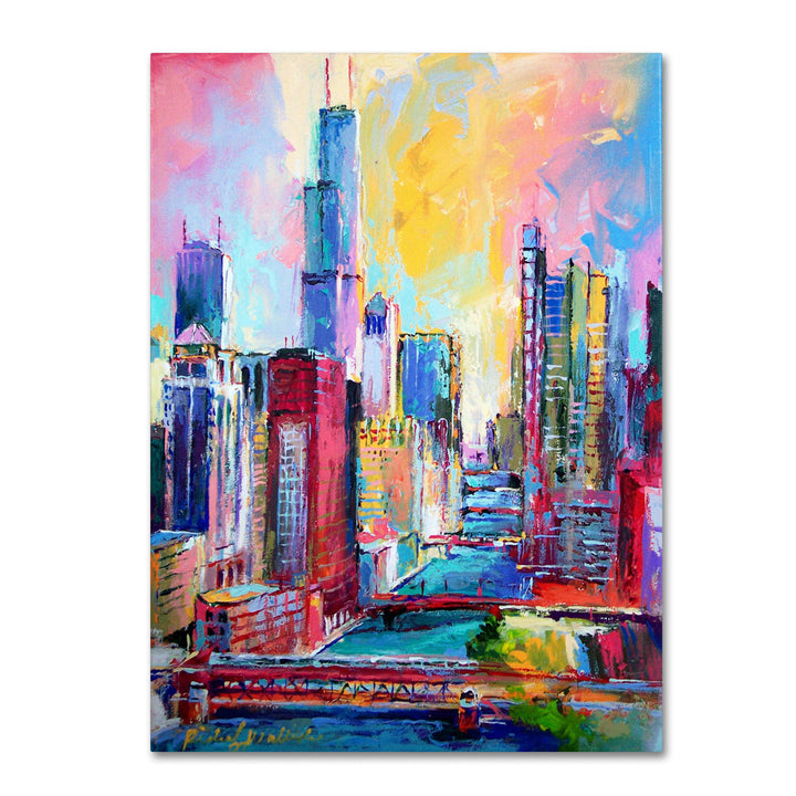 Chicago 3' Painting Print on Wrapped Canvas Ebern Designs Size: 47" H x 35" W x 2" D
