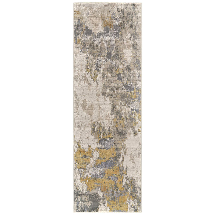 Annya Modern Abstract Power Loom Gold/Birch Rug Lark Manor™ Rug Size: Runner 2'10" x 7'10"