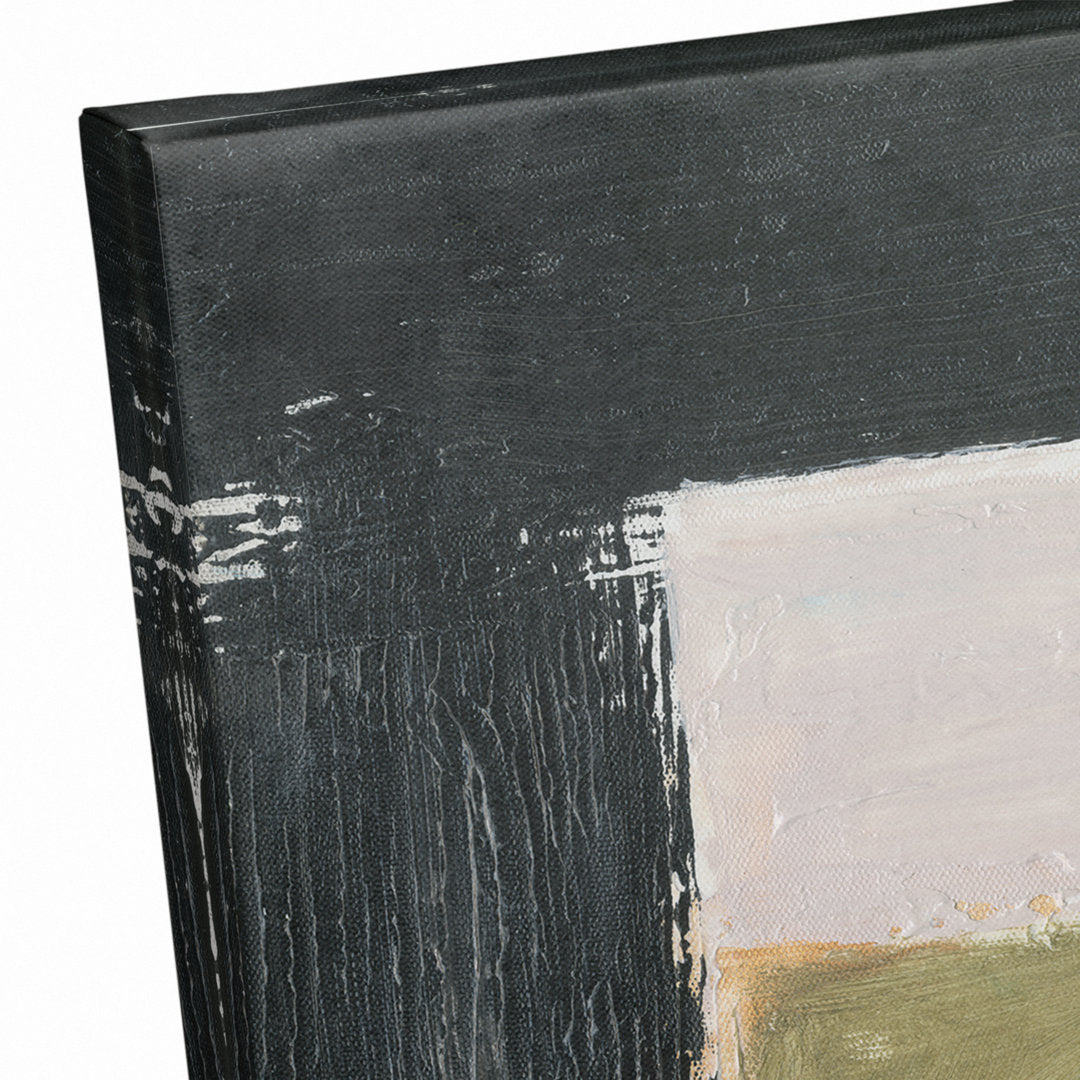 Abstract with Green - Painting on Canvas Ivy Bronx Size: 20" H x 20" W x 1.25" D Format: Wrapped Canvas
