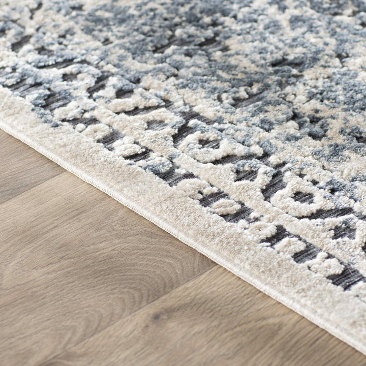 Arkeen Oriental Dark Blue/Beige Area Rug Lark Manor™ Rug Size: Square 5'