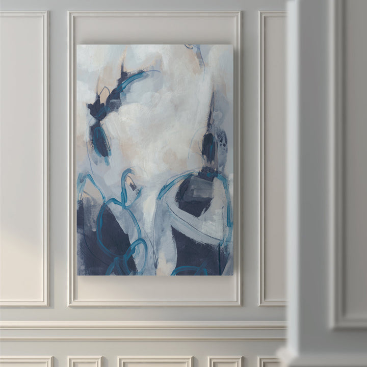 Blue Process I' - Painting Print on Canvas Etta Avenue™ Size: 20" H x 16" W x 1" D Format: Wrapped Canvas