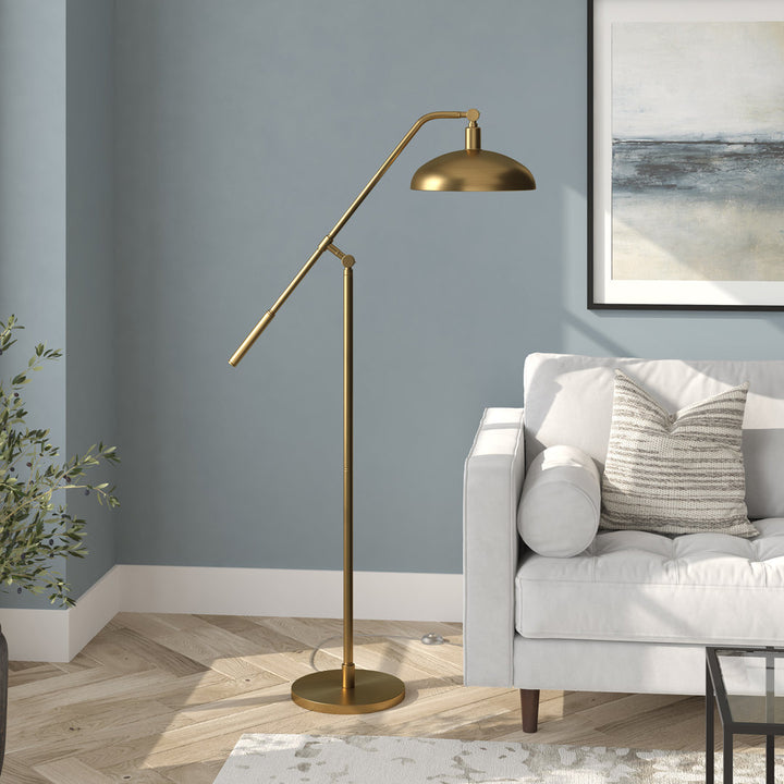Devon 62" Task/Reading Floor Lamp Ivy Bronx Base Finish: Brushed Brass