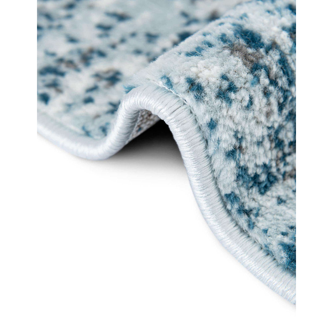 Brandt Abstract Light Blue/Navy Area Rug Mistana™ Rug Size: Square 8'