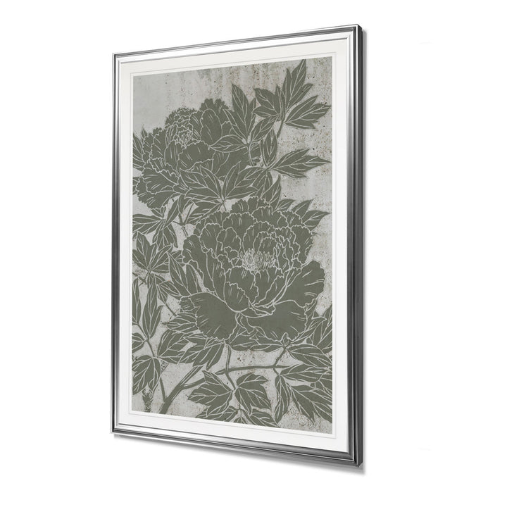 Blooming Peony I' - Print on Canvas Winston Porter Size: 30" H x 22" W x 1.5" D Format: Silver Framed