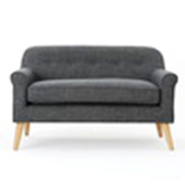 Deby 49.75" Flared Arm Loveseat George Oliver Upholstery Color: Gray Fabric