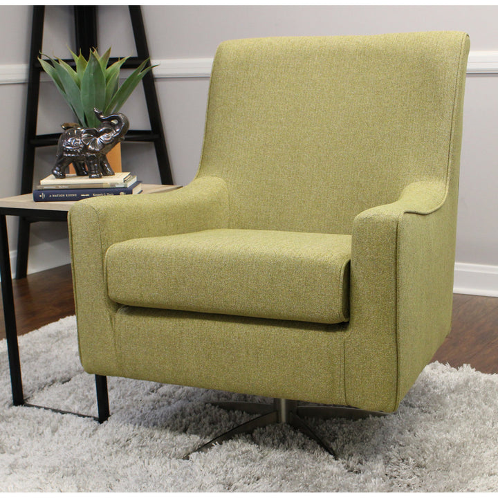 Basilina 26.25" Wide Swivel Armchair Wade Logan® Fabric: Terrace Green Polyester Blend