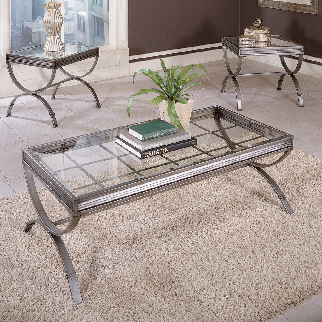 Meghans 3 Piece Coffee Table Set Trent Austin Design® Color: Brushed Nickel
