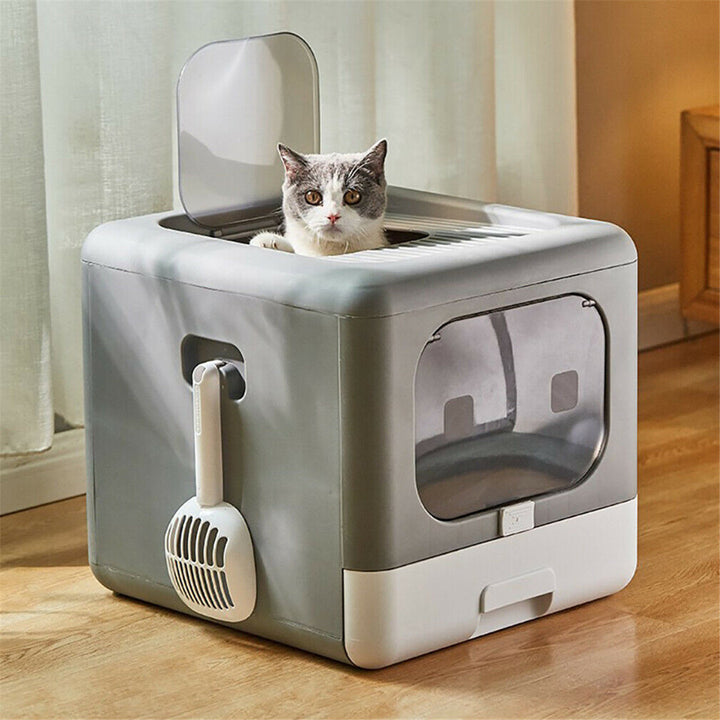 Extra Large Hooded Cat Litter Box With Top Entrance Tucker Murphy Pet™