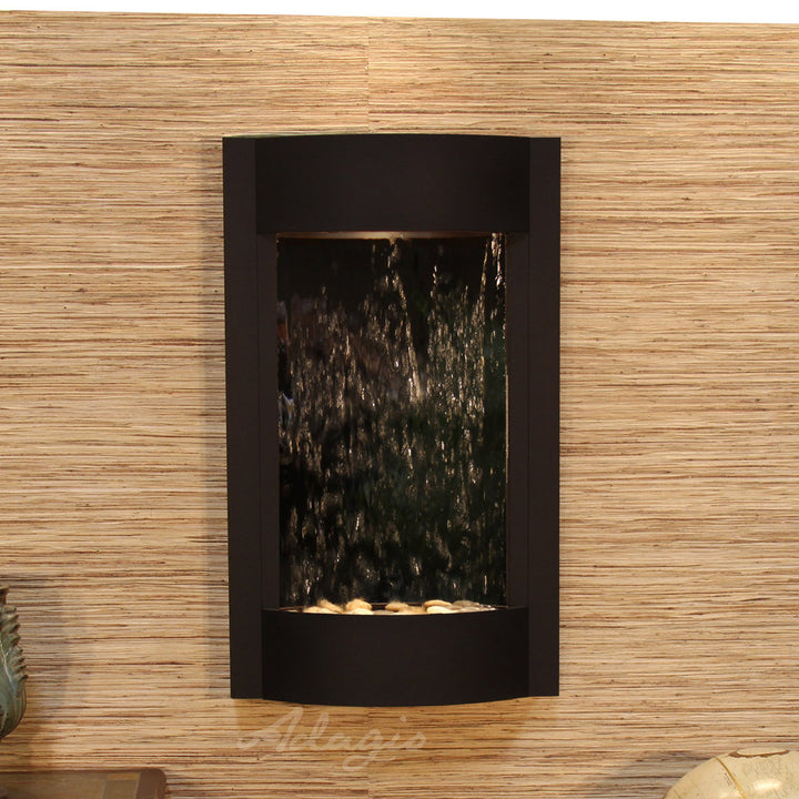 Serene Waters Natural Stone/Metal Wall Fountain with Light Adagio Fountains Finish: Copper Vein, Stone: Silver Mirror