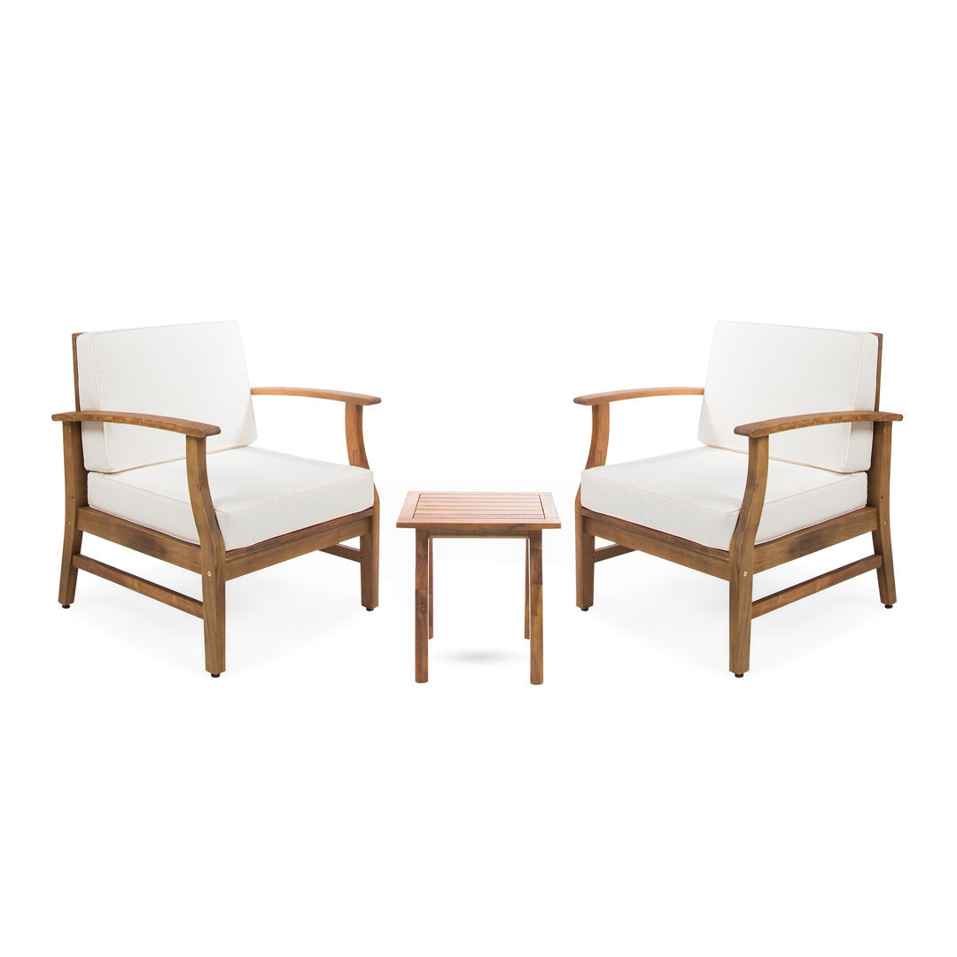 Bevelyn 3 Piece Seating Group with Cushions Winston Porter Cushion Color: Cream