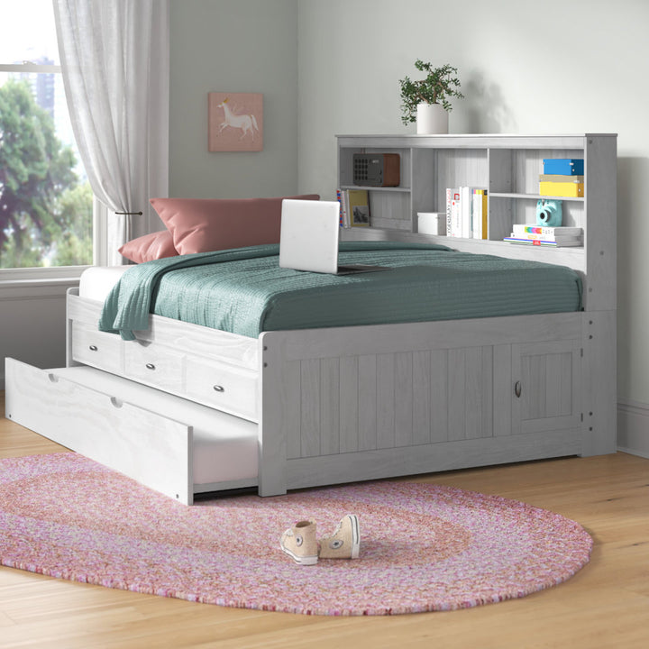 Beckford 3 Drawer Solid Wood Daybed with Bookcase by Viv + Rae Viv + Rae™ Bed Frame Color: Ash Size: Full