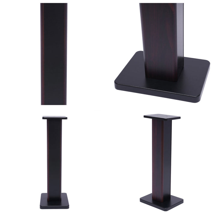 Wood 27.6" Fixed Height Speaker Stand (Set of 2) Latitude Run® Finish: Dark Brown