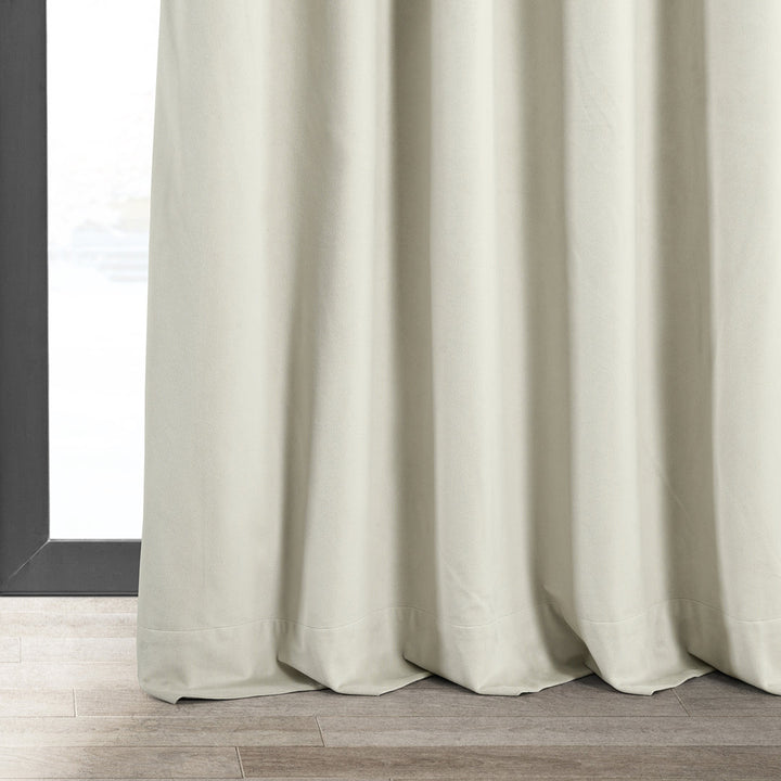 Olivia Signature Thermal Lined 100% Blackout Velvet Curtains for Bedroom & Living Room Curtains Single Panel Window Curtains Gracie Oaks Curtain Color: Off White Size per Panel: 50"W x 63"L