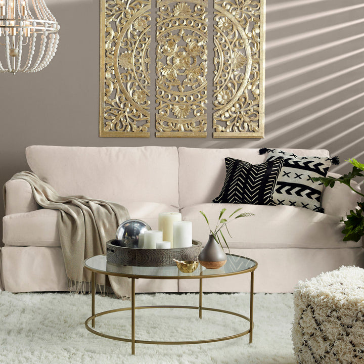 Lucia 93" Recessed Arm Slipcovered Sofa Bed Wayfair Custom Upholstery™ Fabric: Classic Natural Twill