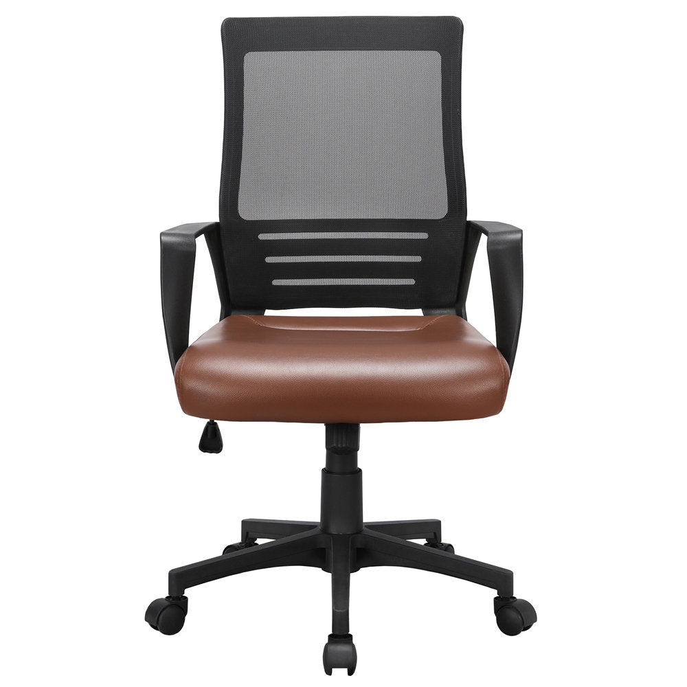Office Mid Back Swivel Lumbar Support Mesh Chair Inbox Zero Upholstery Color: Brown